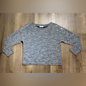 URBAN Romantics Heathered Black and white Sweater with Button Accents 🤍🖤